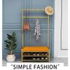 LHHL Entryway Coat Rack 4 in 1 Hall Tree Multifunction Shoe Change Stool Storage Rack with Hooks Hallway Home Bedroom Drying Rack Easy Assembly (Color : Black, Size : 120x35x175cm) view 2