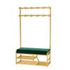 LHHL Entryway Coat Rack 4 in 1 Hall Tree Multifunction Shoe Change Stool Storage Rack with Hooks Hallway Home Bedroom Drying Rack Easy Assembly (Color : Gold B, Size : 150x35x175cm) view 1