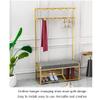 LHHL Entryway Coat Rack 4 in 1 Hall Tree Multifunction Shoe Change Stool Storage Rack with Hooks Hallway Home Bedroom Drying Rack Easy Assembly (Color : Gold B, Size : 150x35x175cm) view 4