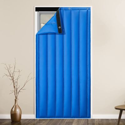 YZJJ Bar Reduce Noise Screen Door Cover, Thermal Insulated Door Curtain Barrier Partition Privacy Divider Blackout, Doorway Hanging Door Draft Stopper for Air Conditioner Heater Room/Kitchen