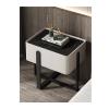Bed Side Tables Light Luxury Bedside Table Simple Modern Mini Bedside Locker Bedroom Small Slate Small Cabinet Bedside Tables for Bedroom (Color : White 1) view 2