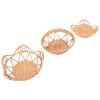 Beavorty 3pcs Woven Rattan Wall Basket Multi-purpose Decorative Hanging Baskets for Living Farmhouse Wall Decor Rustic Home Accent Unique Designs Star Wave Patterns view 1