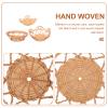 Beavorty 3pcs Woven Rattan Wall Basket Multi-purpose Decorative Hanging Baskets for Living Farmhouse Wall Decor Rustic Home Accent Unique Designs Star Wave Patterns view 2
