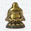 Addune Fengshui Maitreya Happy Laughing Buddha Sitting on Lotus Flower Statue Brass Lucky Figures Bless Safe Home Art Decor view 4