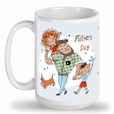 11 oz Fathers Day Standard Size Glossy Ceramic One Mug (11 oz, Orange)