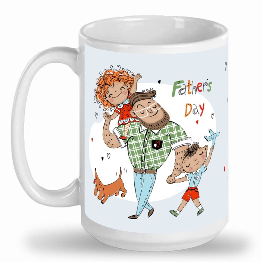 11 oz Fathers Day Standard Size Glossy Ceramic One Mug (11 oz, Orange)