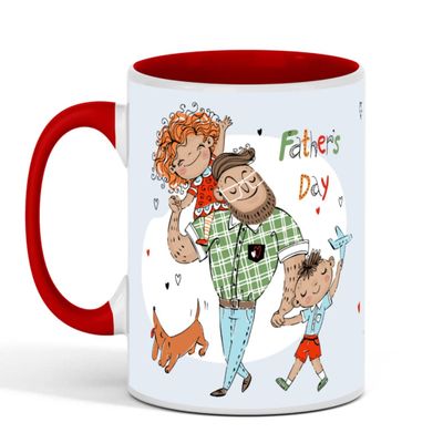 11 oz Fathers Day Standard Size Glossy Ceramic One Mug (11 oz, Red)