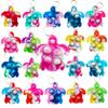 Roaqua 20 Packs Bulk Funny Turtle Mini Pop Rainbow Keychain Kids Children Classroom summer Students Gifts from Teacher Birthday Party Favors view 1