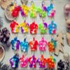 Roaqua 20 Packs Bulk Funny Turtle Mini Pop Rainbow Keychain Kids Children Classroom summer Students Gifts from Teacher Birthday Party Favors view 2