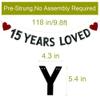 15 YEARS LOVED BannerPre-strung15th Birthday / Wedding Anniversary Party Decorations SuppliesBlack Glitter Paper Garlands Backdrops, Letters Black Betteryanzi view 2