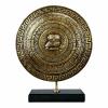 Athena's Shield with Owl Real Bronze Metal Art Sculpture Handmade in Greece view 1