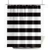 IDOWMAT Shower Curtain Waterproof Polyester Fabric Shower Curtain Set with Hooks, Simple Black and White Stripes Privacy Shower Curtains for Bathroom Showers, Stalls and Bathtubs, 72x72 Inches view 1