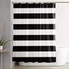 IDOWMAT Shower Curtain Waterproof Polyester Fabric Shower Curtain Set with Hooks, Simple Black and White Stripes Privacy Shower Curtains for Bathroom Showers, Stalls and Bathtubs, 72x72 Inches view 2