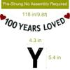 100 YEARS LOVED BannerPre-strung100th Birthday/Wedding Anniversary Party Decorations SuppliesBlack Glitter Paper Garlands Backdrops, Letters Black Betteryanzi view 2