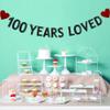 100 YEARS LOVED BannerPre-strung100th Birthday/Wedding Anniversary Party Decorations SuppliesBlack Glitter Paper Garlands Backdrops, Letters Black Betteryanzi view 3