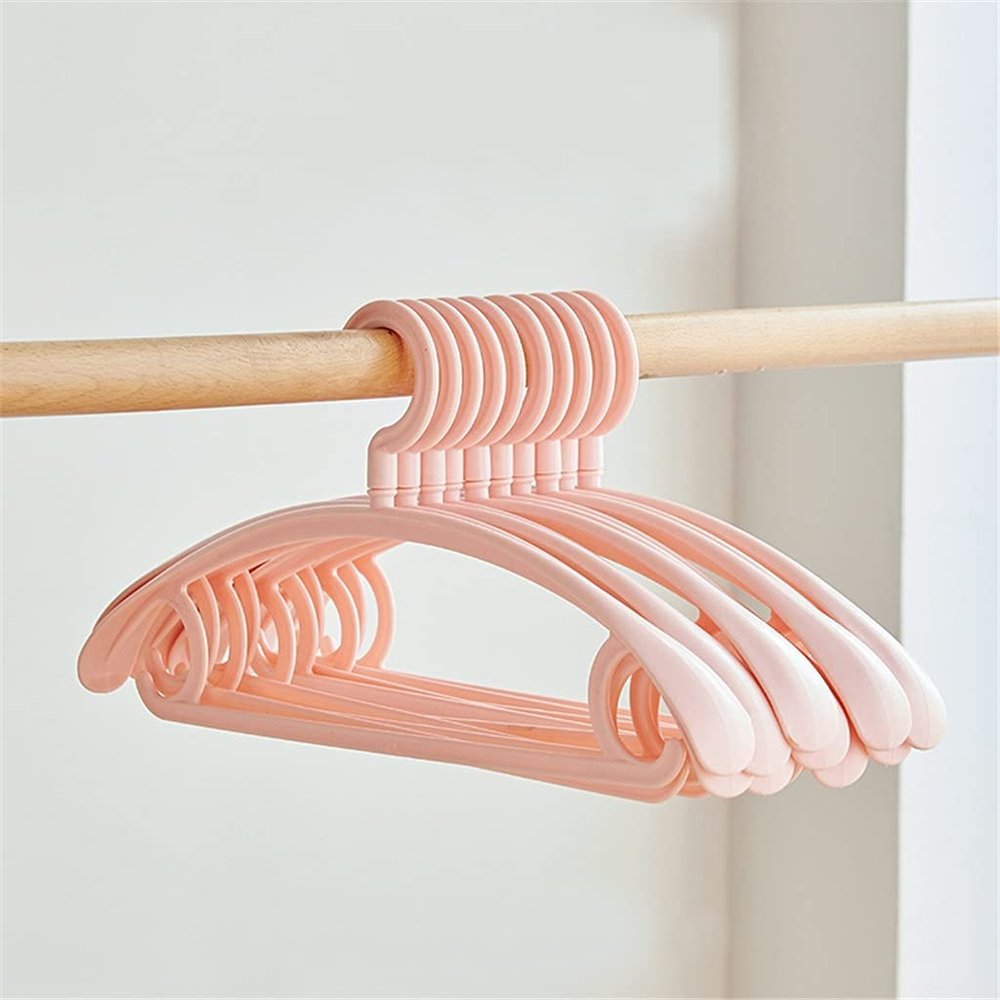 Coat Hanger 10pcs Adult Clothes Hanger Racks Plastic Display Hangers Wide Shoulder Non-Slip Clothing Hanging Student Coats Hanger Organizer(Pink)