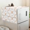 Microwave Oven Dust Cover, Geometric Pattern Round Circle Modern Art White Anti-Slip Refrigerator Dust Cover Washing Machine Top Cover with Storage Pockets 12" X 35" view 3