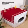 Microwave Oven Dust Cover, Solid Color Red Anti-Slip Refrigerator Dust Cover Washing Machine Top Cover with Storage Pockets 12" X 35" view 2