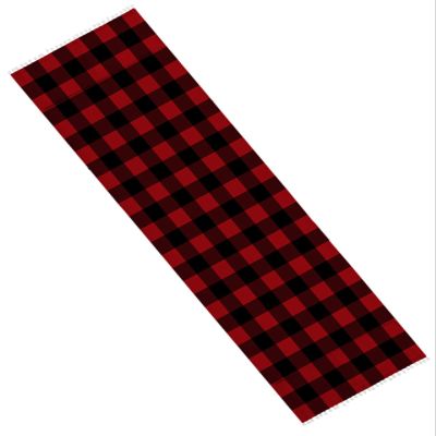 Microwave Oven Dust Cover, Christmas Red and Black Plaid Buffalo Check Farmhouse Decoration Anti-Slip Refrigerator Dust Cover Washing Machine Top Cover with Storage Pockets 21" X 51"