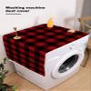 Microwave Oven Dust Cover, Christmas Red and Black Plaid Buffalo Check Farmhouse Decoration Anti-Slip Refrigerator Dust Cover Washing Machine Top Cover with Storage Pockets 21" X 51" view 2