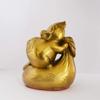Addune Feng Shui Year of The Rat Statue on Gold Bag Mouse Figurine Brass Chinese Zodiac Decor Home Office Desk Gifts Luck Wealth view 2