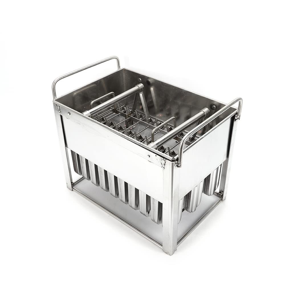 30PCS Stainless Steel Frozen Ice Cream Molds Ice Cream Pop Maker Freezer Tray,Commercial Ice Cream Stick Holder Silver (Type 2)