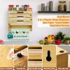 5 in 1 Foil and Plastic Wrap Organizer with Cutter, Plastic Wrap Food Dispenser with Paper Towel Holder for 12 inch Roll Wax Paper Parchment, Wall Mount Aluminum Foil Dispenser for Kitchen Storage view 2