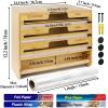 5 in 1 Foil and Plastic Wrap Organizer with Cutter, Plastic Wrap Food Dispenser with Paper Towel Holder for 12 inch Roll Wax Paper Parchment, Wall Mount Aluminum Foil Dispenser for Kitchen Storage view 4