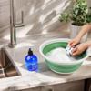 SAMMART 7.5L (1.98 Gallon) Collapsible Tub - Foldable Dish Tub - Portable Washing Basin - Space Saving Plastic Washtub (Light Grey/Dark Sea Green) view 4