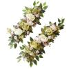 2PCS Wedding Arch Flowers, Artificial Peony Flower Swag with Green Leaves, Floral Arrangement for Sweetheart Table Centerpieces Ceremony Reception Backdrop Decor (Green) 25.6x11.8''/65x30cm view 1