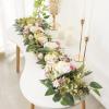 2PCS Wedding Arch Flowers, Artificial Peony Flower Swag with Green Leaves, Floral Arrangement for Sweetheart Table Centerpieces Ceremony Reception Backdrop Decor (Green) 25.6x11.8''/65x30cm view 4