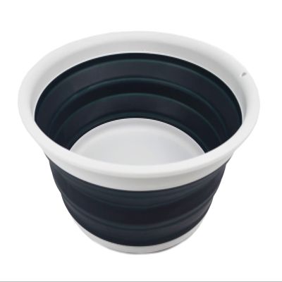 SAMMART 7.5L (1.98 Gallon) Collapsible Tub - Foldable Dish Tub - Portable Washing Basin - Space Saving Plastic Washtub (Grey/Slate Grey)