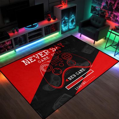 ANGELWARDROBE Gaming Area Rug for Bedroom Kids Gamepad Floor Rugs for Living Room Gamer Doormat Kitchen Floor Mat Boys Mens Console Game Player Red Black Throw Ru, 63"x47"