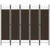 Tidyard 5-Panel Room Divider, Freestanding Partition Privacy Screen with Circle Design, Powder-Coated Iron Frame and Polyester Fabric, 78.7inx70.9in for Bedroom or Room Separation view 2