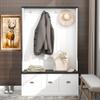 KLMM Hall Tree with 4 Hooks and 3 Large Drawers, 3-in-1 Design Coat Hanger, Entryway Bench, Storage Bench, 72" H Coat Rack for Entrance Hallway (White+6) view 1