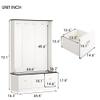 KLMM Hall Tree with 4 Hooks and 3 Large Drawers, 3-in-1 Design Coat Hanger, Entryway Bench, Storage Bench, 72" H Coat Rack for Entrance Hallway (White+6) view 3