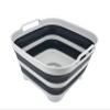 SAMMART 10L (2.64 Gallon) Collapsible Dishpan with Draining Plug - Foldable Washing Basin - Portable Dish Washing Tub - Space Saving Kitchen Storage Tray (Grey/Slate Grey) view 1