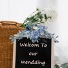 Mokylor Artificial Wedding Arch Flowers Swag, Wedding Welcome Sign Floral Decoration Fake Garland Arrangement Swag for Wedding & Reception Decoration (with 2 Clips) view 3