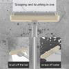 3 in 1 Floor Scrub Brush with Squeegee and Long Handle, 3 in 1 Silicone Crevice Grout Brush with 180 Degree Rotating Head for Floor Kitchen Bathroom Wall Deck Tile Cleaning view 3