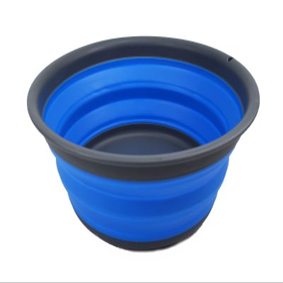 SAMMART 7.5L (1.98 Gallon) Collapsible Tub - Foldable Dish Tub - Portable Washing Basin - Space Saving Plastic Washtub (Grey/Blue)