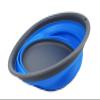 SAMMART 7.5L (1.98 Gallon) Collapsible Tub - Foldable Dish Tub - Portable Washing Basin - Space Saving Plastic Washtub (Grey/Blue) view 3