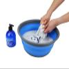 SAMMART 7.5L (1.98 Gallon) Collapsible Tub - Foldable Dish Tub - Portable Washing Basin - Space Saving Plastic Washtub (Grey/Blue) view 4