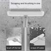 3 in 1 Floor Scrub Brush with Squeegee and Long Handle, 3 in 1 Silicone Crevice Grout Brush with 180 Degree Rotating Head for Floor Kitchen Bathroom Wall Deck Tile Cleaning view 3