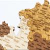 2D Wooden Map of Austria - Multilayered, Multicolour Stained Wood, Engraved Names - Wall Decoration for your office, living room, hallway (80x42 cm (31.5x16.5 inch)) view 3