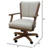 Tobias Designs Inc. Classic Caster Solid Wood Dining Chair - Ocean Beige Vinyl - Light Oak view 2