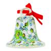 Polmedia Polish Pottery Bell Ornament UNIKAT - Spearmint Fresh Pattern Handmade in Boleslawiec Poland by Ceramika Artystyczna + Certificate of Authenticity view 1