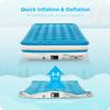 Ciays Air Mattress Twin, 16" Blow Up Mattress for Home and Camping, Flocked Top Inflatable Air Bed for Guests, Family, Blue view 3