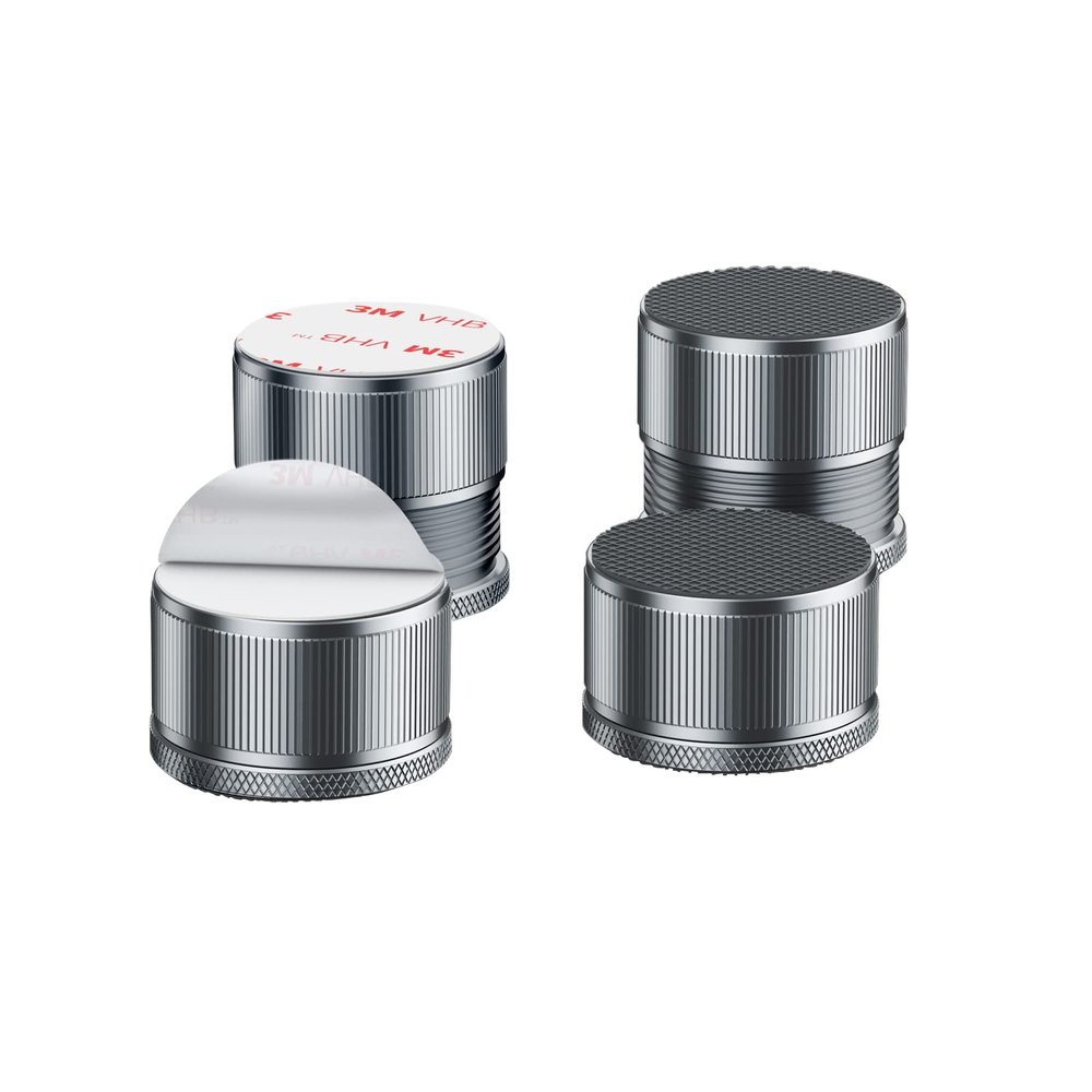 nediea Bed Risers Heavy Duty, Metal Furniture Risers, Self-Adhesive Furniture Lifter Threaded Height Adjustment from 0.9"-1.7", Support up to 2200 Lbs, Set of 4 Pack
