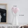Creative Hand Holding Heart Vase,9'' H White Ceramic Vase,Modern Art Body Vase,Flower Vase for Wedding Home Decor,Shelf Decor Accents,Farmhouse Table Decor (Pink Heart) view 4