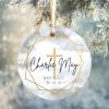 chopie Personalized Baptism Ornament with Name & Year for Baby Boy - Custom Baptized Christmas Ornament 2021 - Godson Baptism Gift from Godmother view 1